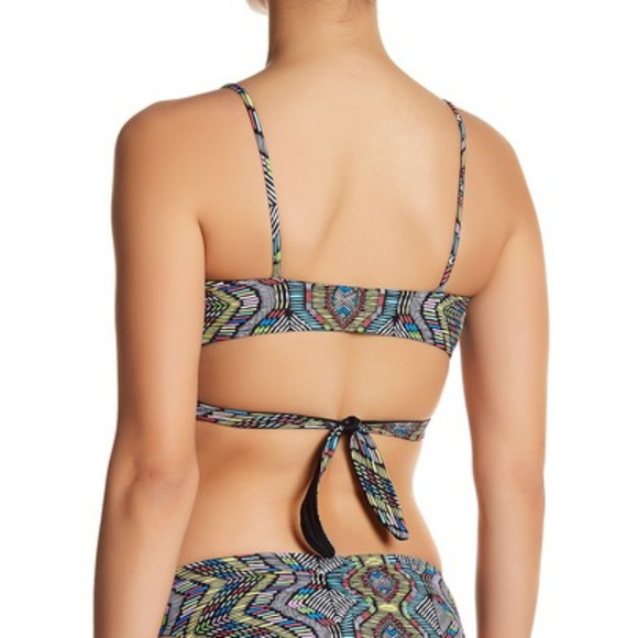 L*SPACE CHLOE PRINT REVERSIBLE WRAP BIKINI SWIM TOP LARGE NEW - Picture 3 of 4